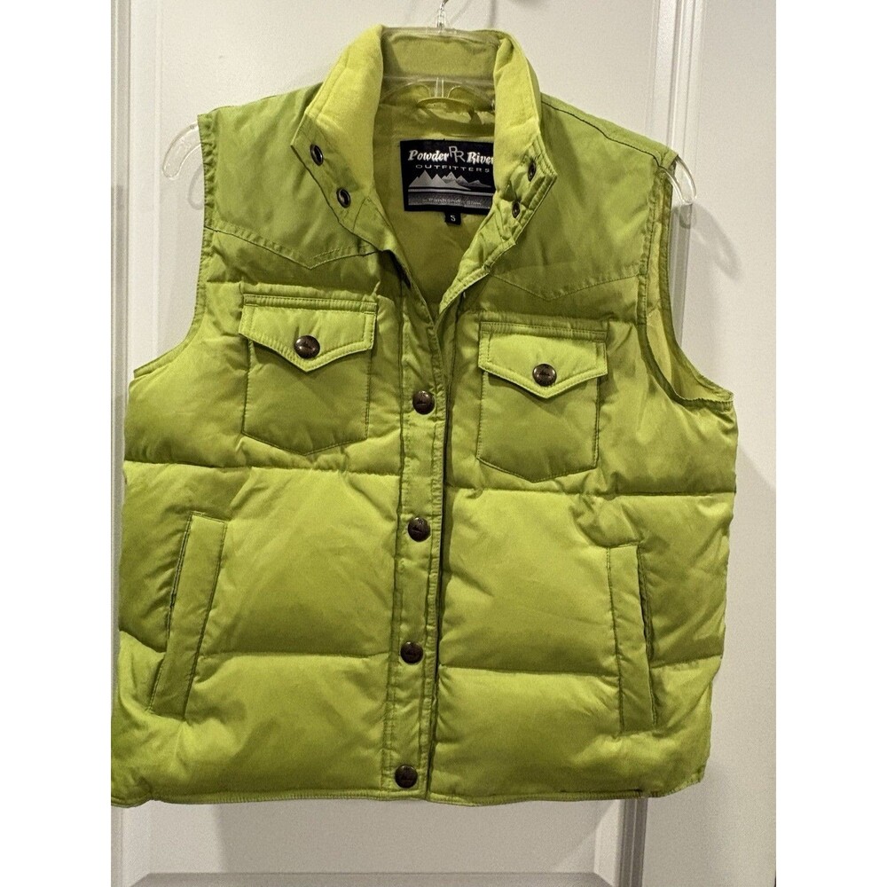 powder river outfitters vest Sz S Bright Green